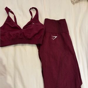 Gymshark Burgundy vital seamless set